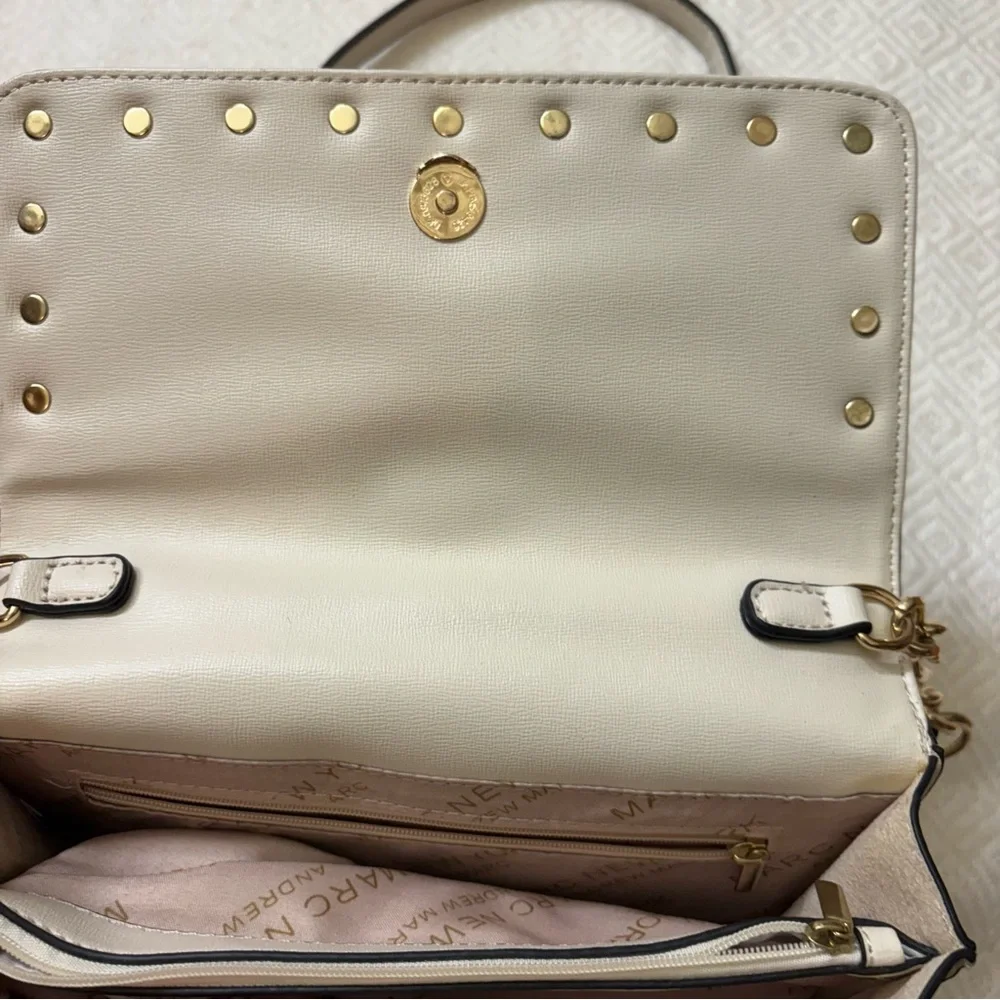 Marc New York Andrew Marc Cream Pearl Detail Crossbody Purse - Picture 13 of 16
